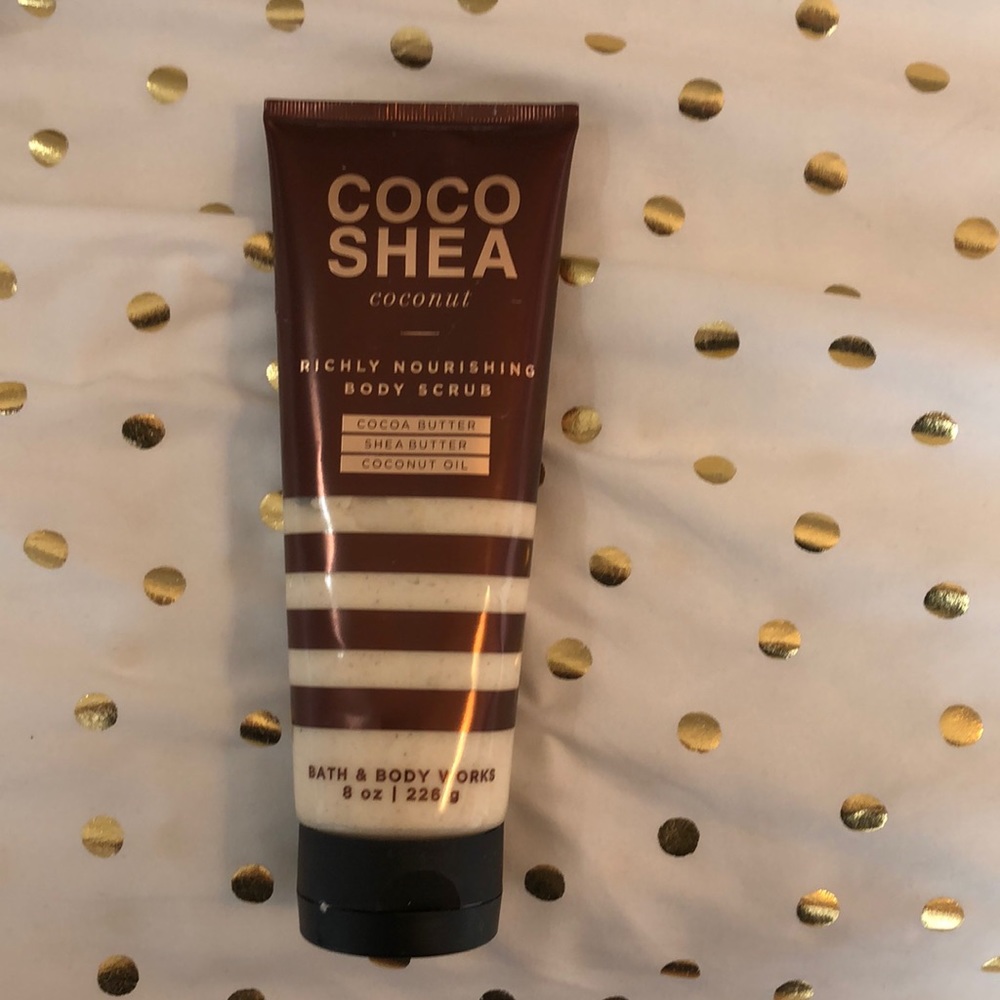 Bath and body works coco shea body scrub.